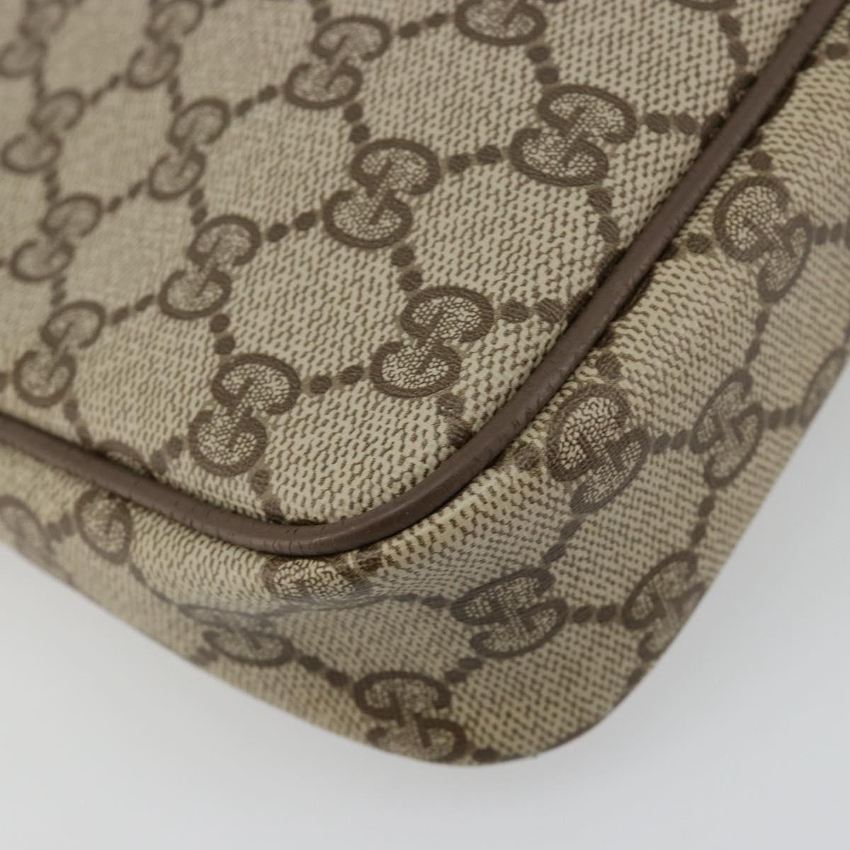 GUCCI GG Supreme Shoulder Bag PVC Beige Gold 97 02 068 Auth BA13121