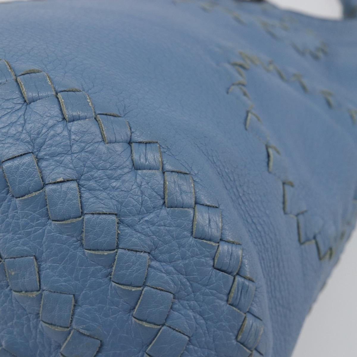 BOTTEGA VENETA INTRECCIATO Tote Bag Leather Blue 194900 Auth BA13123