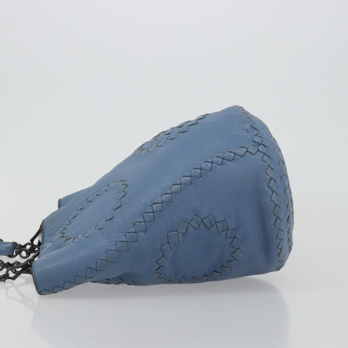 BOTTEGA VENETA INTRECCIATO Tote Bag Leather Blue 194900 Auth BA13123
