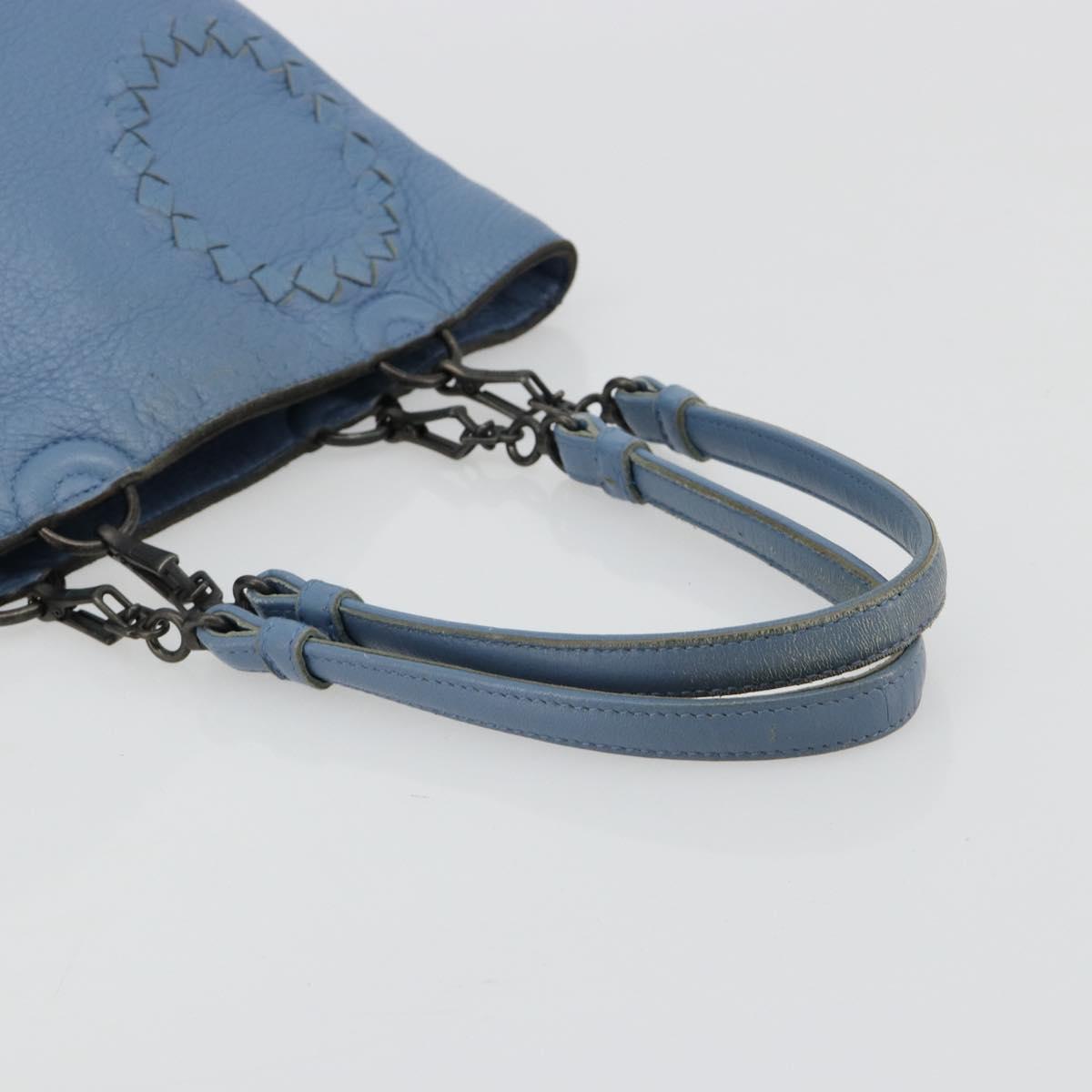 BOTTEGA VENETA INTRECCIATO Tote Bag Leather Blue 194900 Auth BA13123
