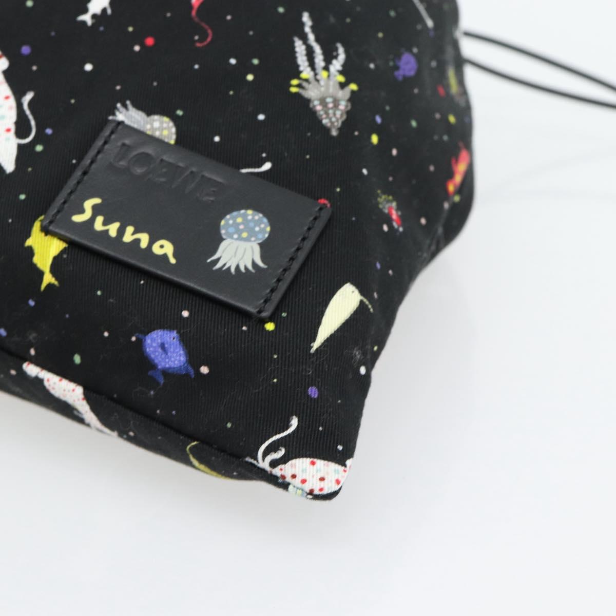 LOEWE Purse Pouch Canvas Black Auth BA13126M