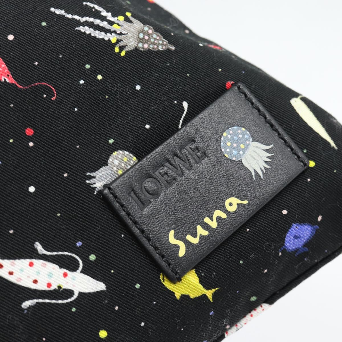 LOEWE Purse Pouch Canvas Black Auth BA13126M