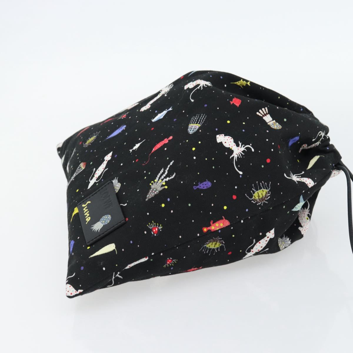 LOEWE Purse Pouch Canvas Black Auth BA13126M