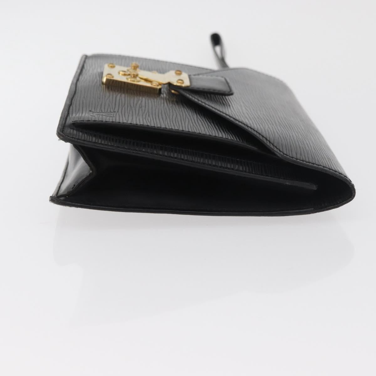 LOUIS VUITTON Epi Serie Dragonne Clutch Bag Black Noir M52612 LV Auth BA13129