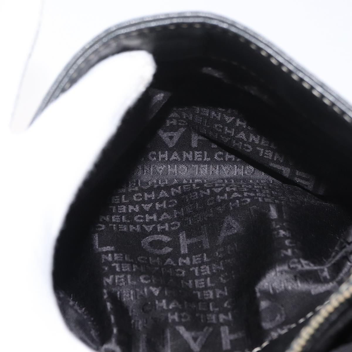 CHANEL Chain Shoulder Bag Lamb Skin Black CC Auth BA13139