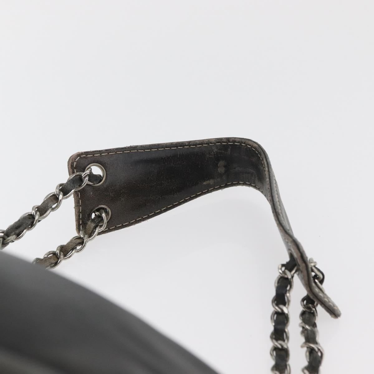 CHANEL Chain Shoulder Bag Lamb Skin Black CC Auth BA13139