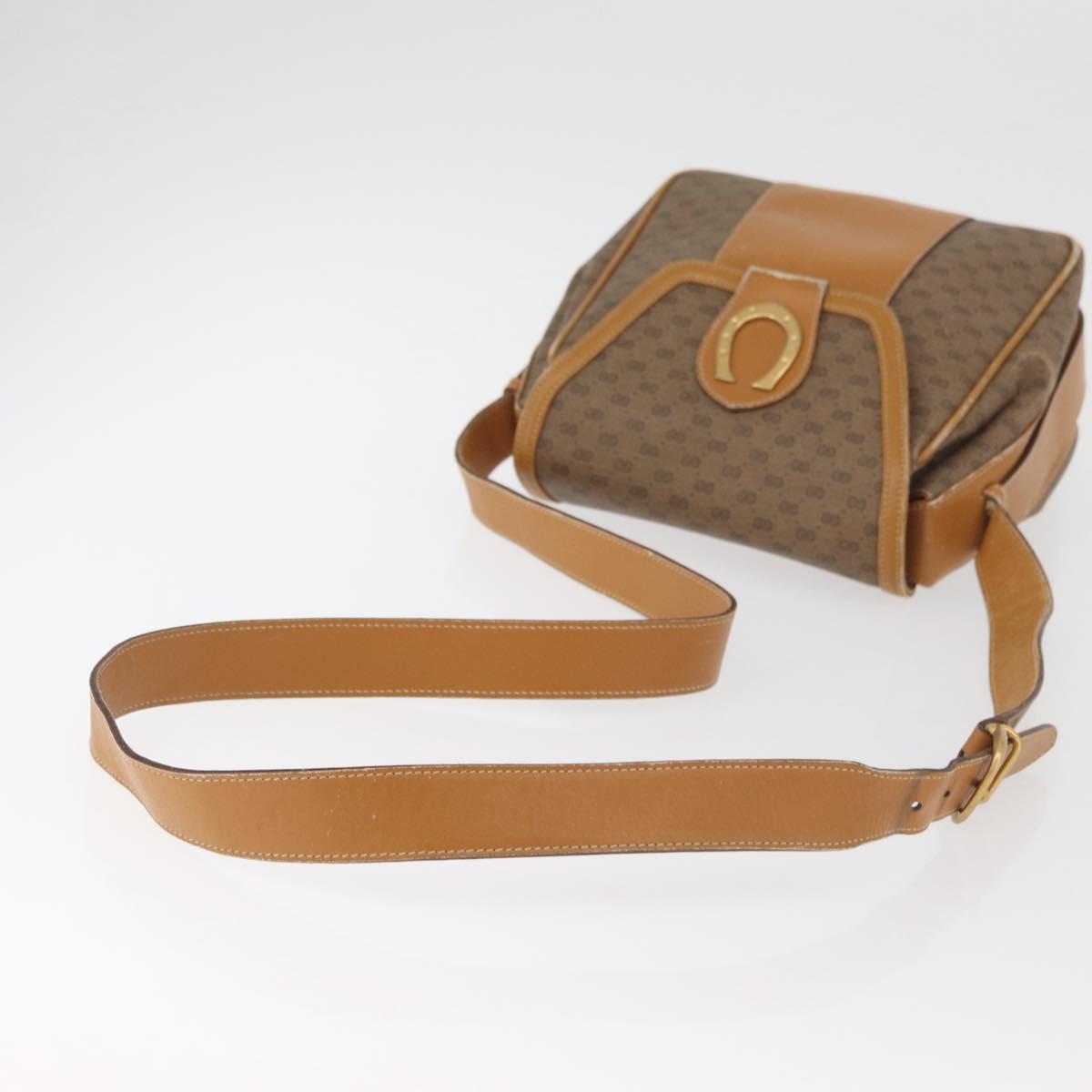 GUCCI Micro GG Supreme Shoulder Bag PVC Beige Gold Auth BA13145