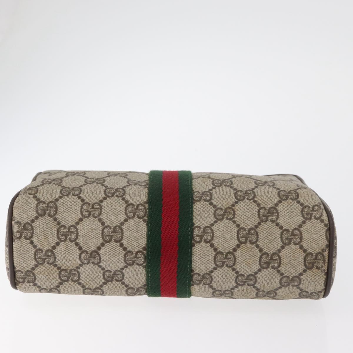 GUCCI GG Supreme Web Sherry Line Bag PVC Beige Red 32 014 3553 Auth BA13149