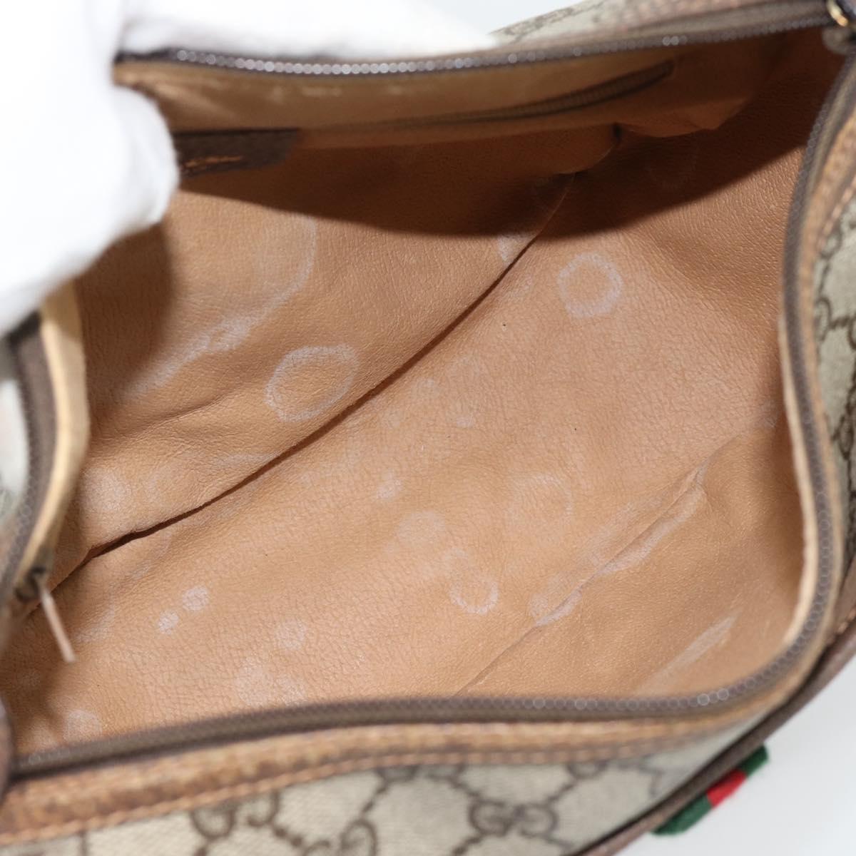 GUCCI GG Supreme Web Sherry Line Bag PVC Beige Gold 89 02 077 Auth BA13151
