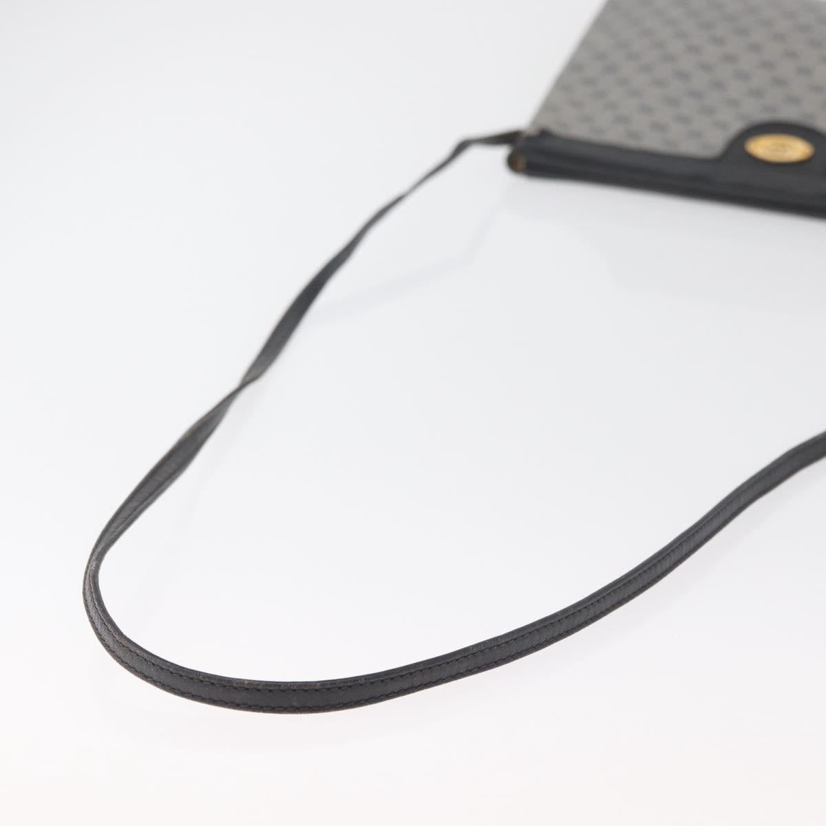 GUCCI Micro GG Supreme Shoulder Bag PVC Navy Gold Auth BA13153