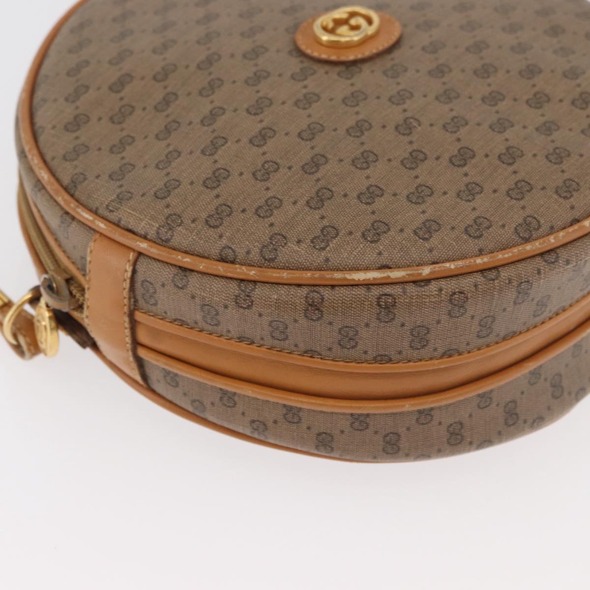 GUCCI Micro GG Supreme Shoulder Bag PVC Beige Gold Auth BA13154