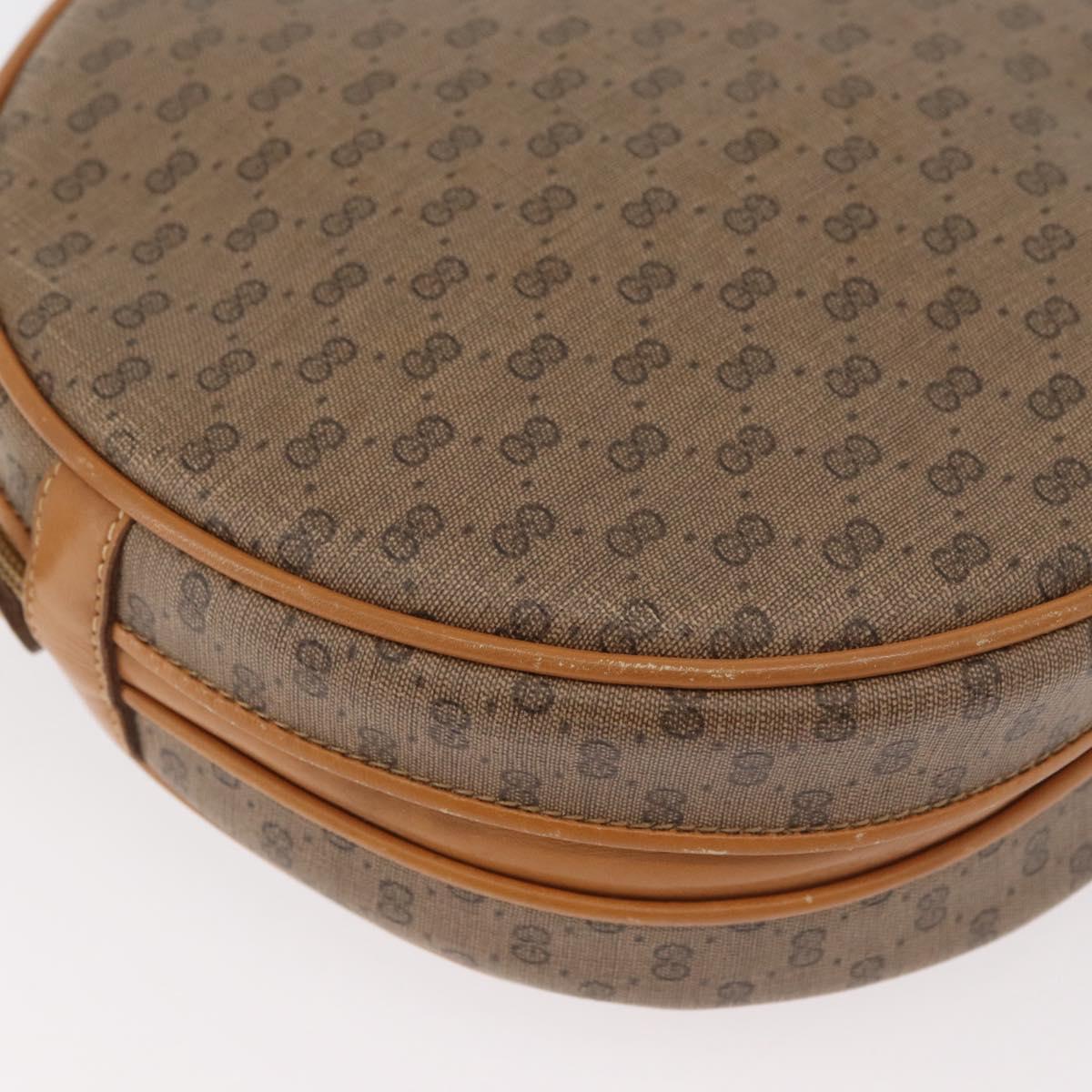 GUCCI Micro GG Supreme Shoulder Bag PVC Beige Gold Auth BA13154
