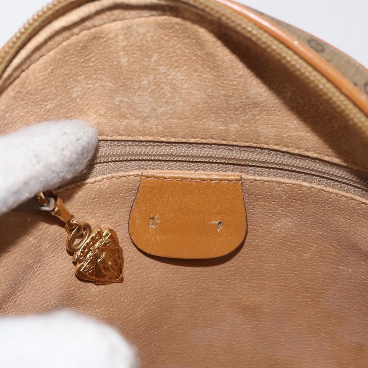 GUCCI Micro GG Supreme Shoulder Bag PVC Beige Gold Auth BA13154