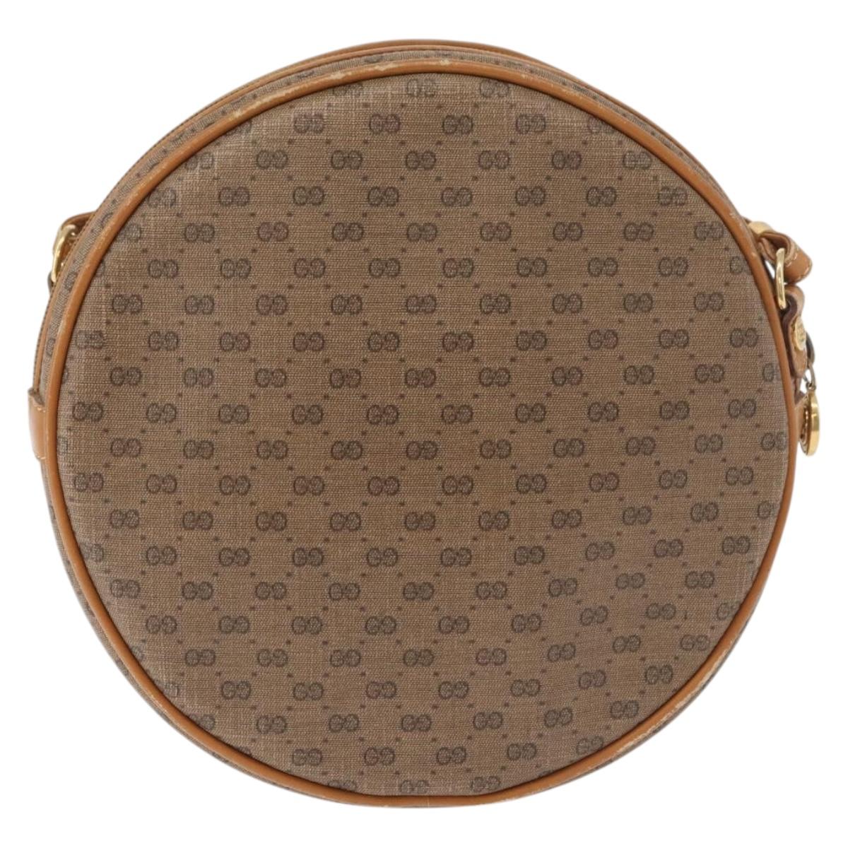 GUCCI Micro GG Supreme Shoulder Bag PVC Beige Gold Auth BA13154