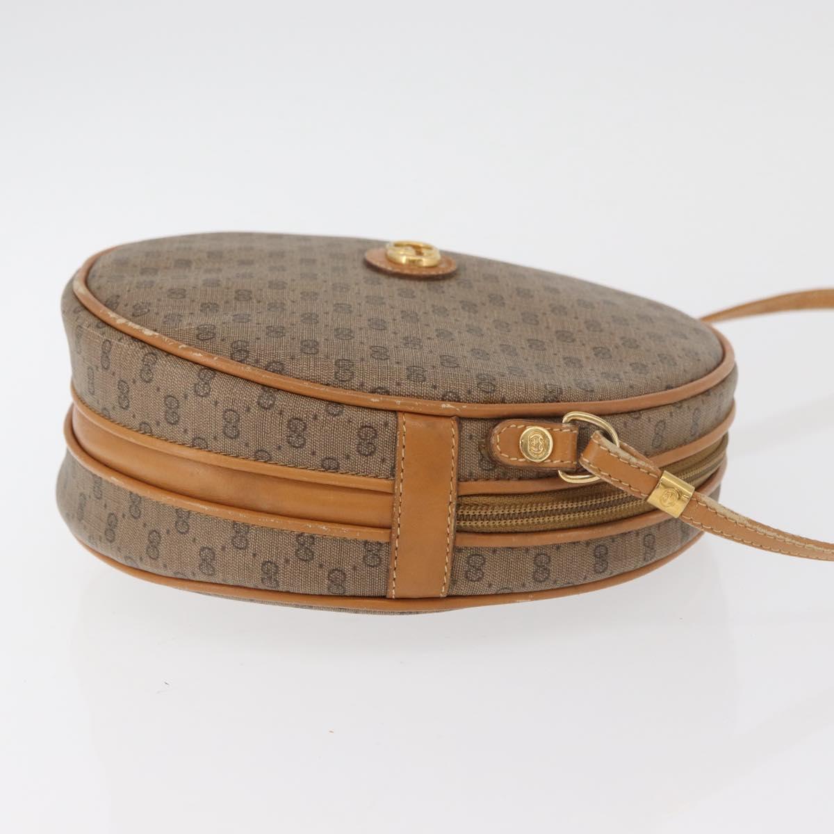 GUCCI Micro GG Supreme Shoulder Bag PVC Beige Gold Auth BA13154