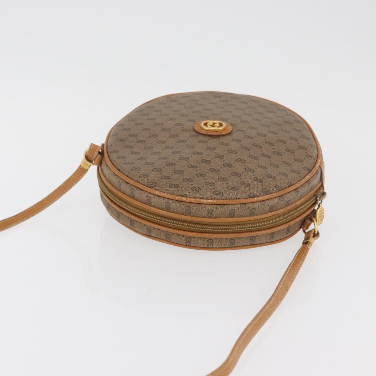 GUCCI Micro GG Supreme Shoulder Bag PVC Beige Gold Auth BA13154