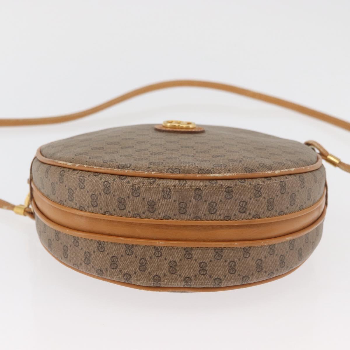 GUCCI Micro GG Supreme Shoulder Bag PVC Beige Gold Auth BA13154