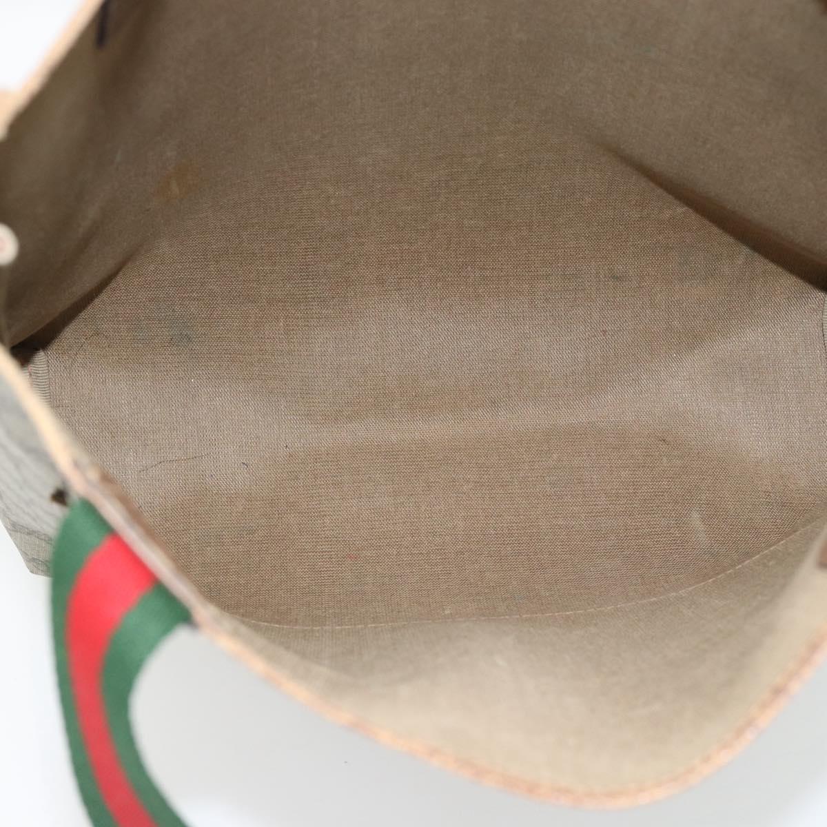 GUCCI GG Supreme Web Sherry Line Tote Bag PVC Beige 39 02 003 Auth BA13156