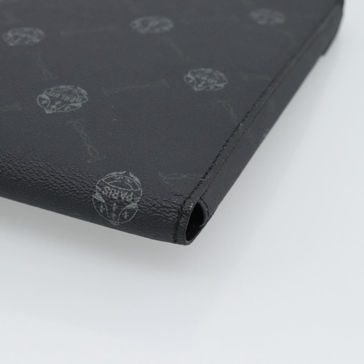 Berluti Clutch Bag PVC Black Silver Auth BA13162