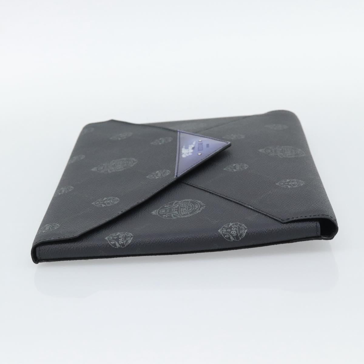 Berluti Clutch Bag PVC Black Silver Auth BA13162