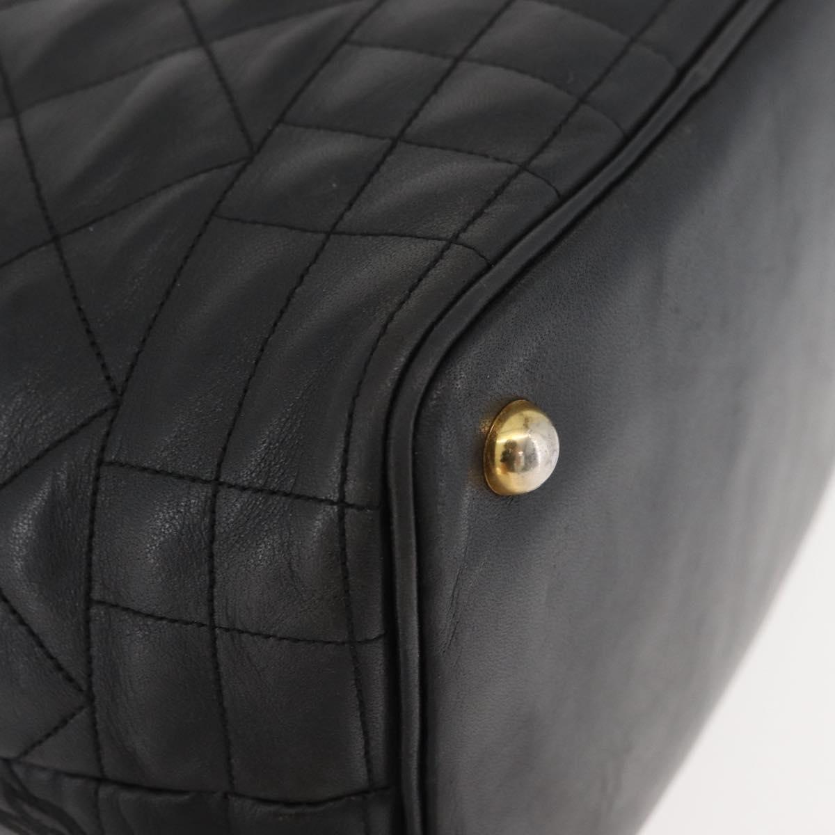Gianni Versace Hand Bag Leather Black Gold Auth BA13163