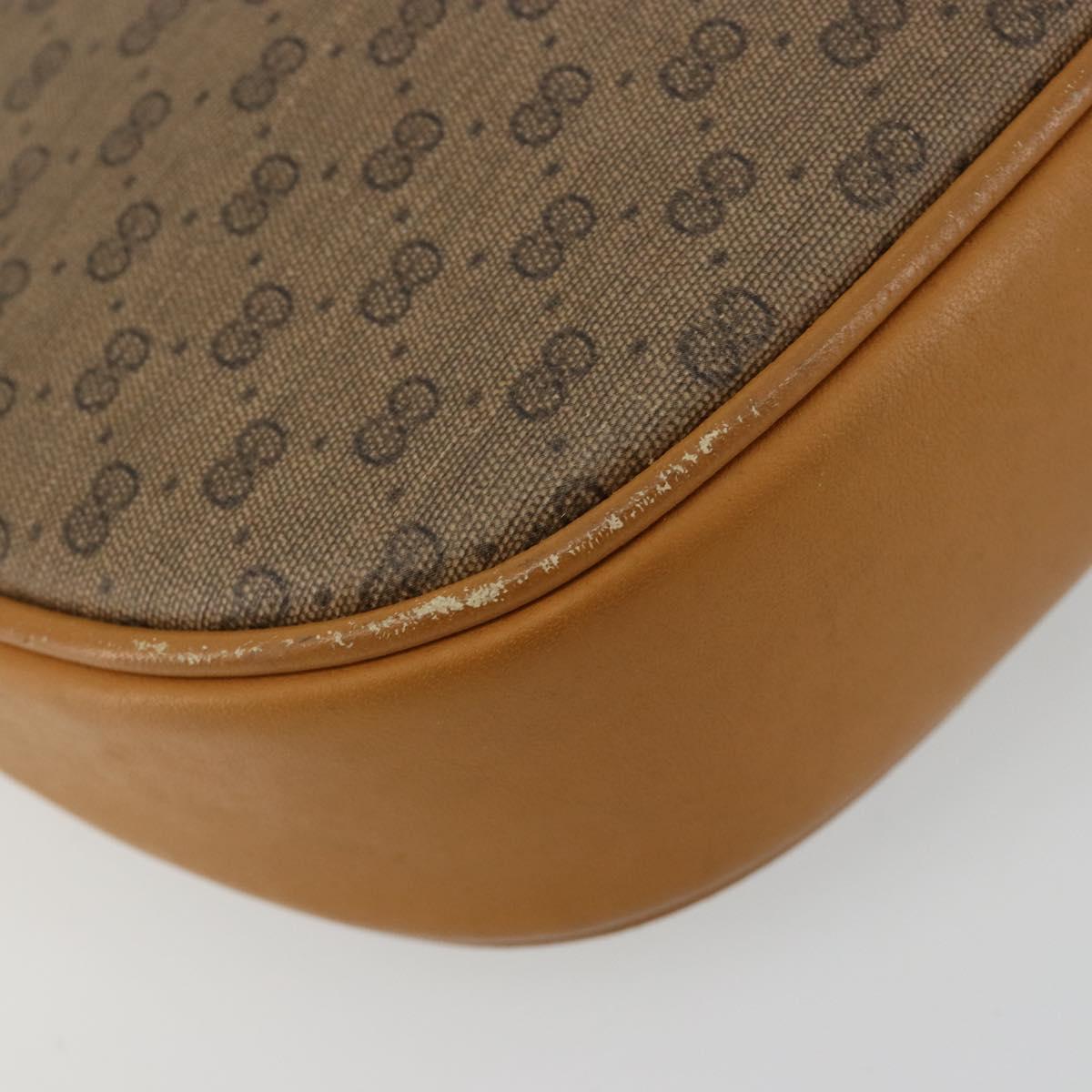 GUCCI Micro GG Supreme Shoulder Bag PVC Beige Gold Auth BA13164