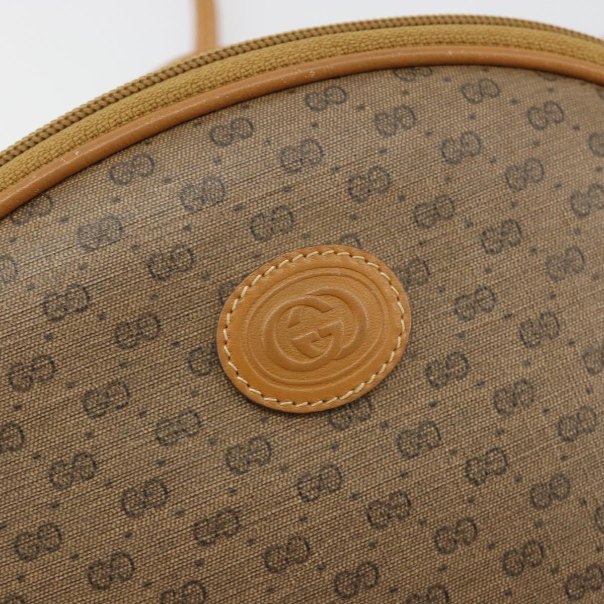 GUCCI Micro GG Supreme Shoulder Bag PVC Beige Gold Auth BA13164