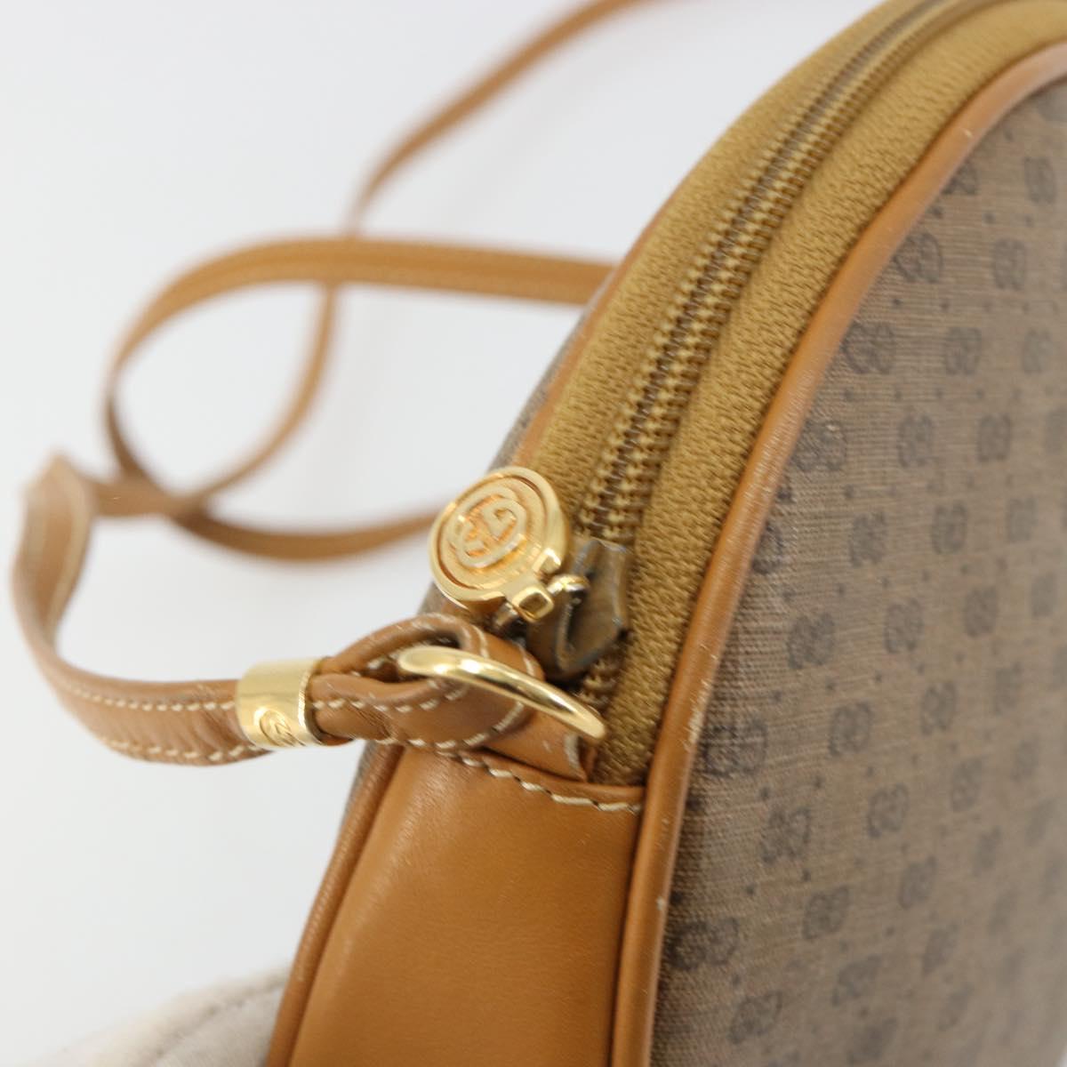 GUCCI Micro GG Supreme Shoulder Bag PVC Beige Gold Auth BA13164