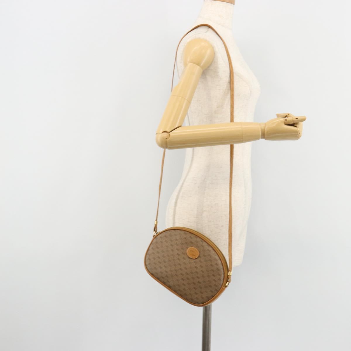GUCCI Micro GG Supreme Shoulder Bag PVC Beige Gold Auth BA13164