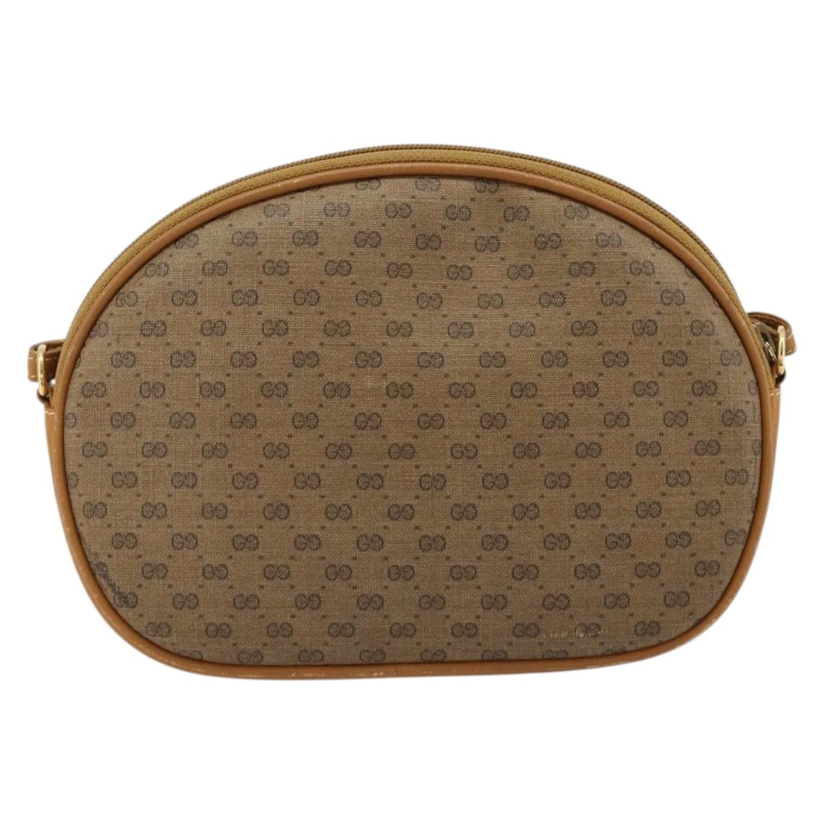 GUCCI Micro GG Supreme Shoulder Bag PVC Beige Gold Auth BA13164