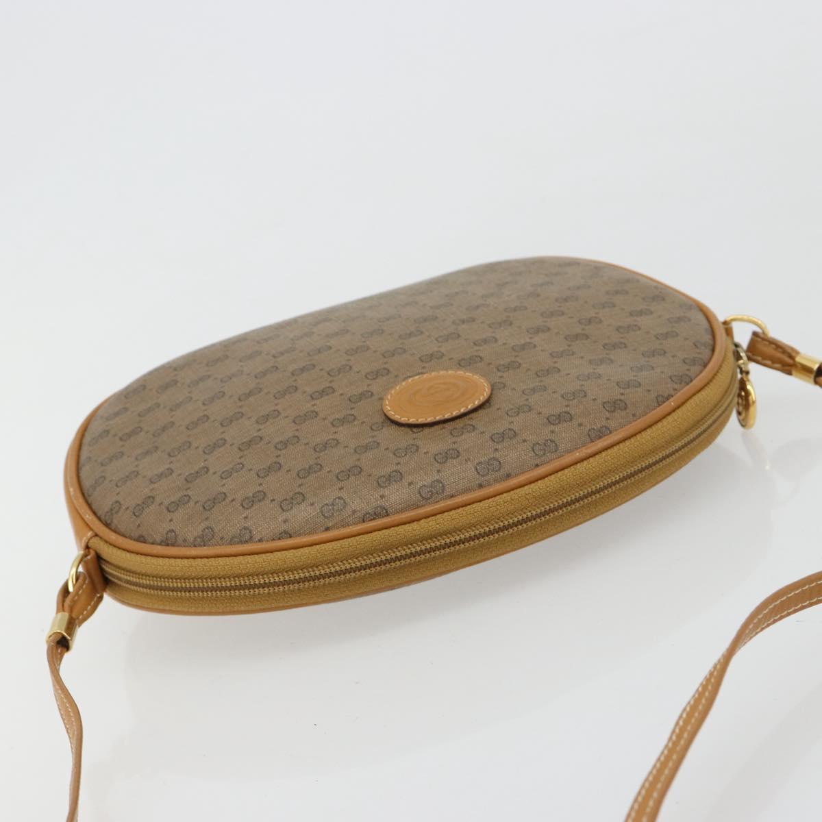 GUCCI Micro GG Supreme Shoulder Bag PVC Beige Gold Auth BA13164