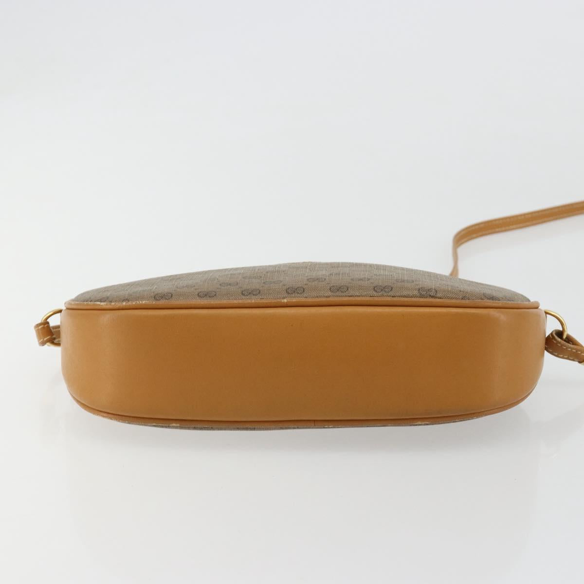 GUCCI Micro GG Supreme Shoulder Bag PVC Beige Gold Auth BA13164