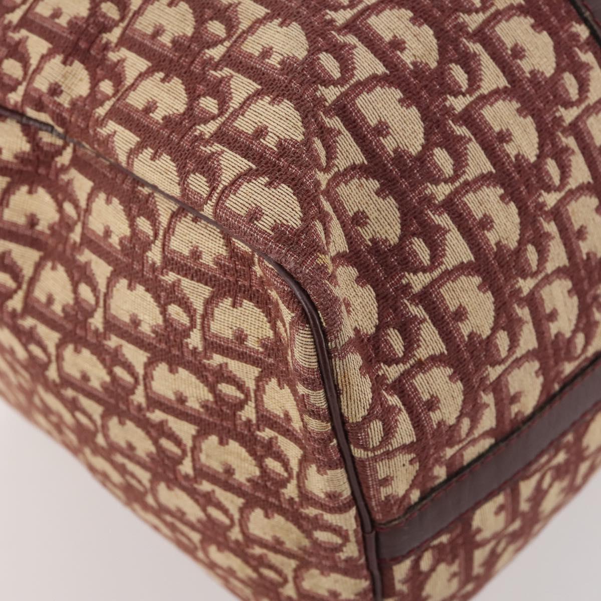 Christian Dior Trotter Canvas Boston Bag Red Gold Auth BA13165