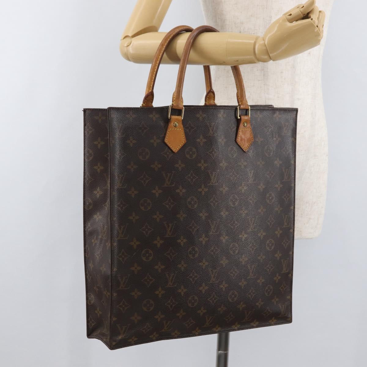 LOUIS VUITTON Monogram Sac Plat Hand Bag M51140 LV Auth BA13167