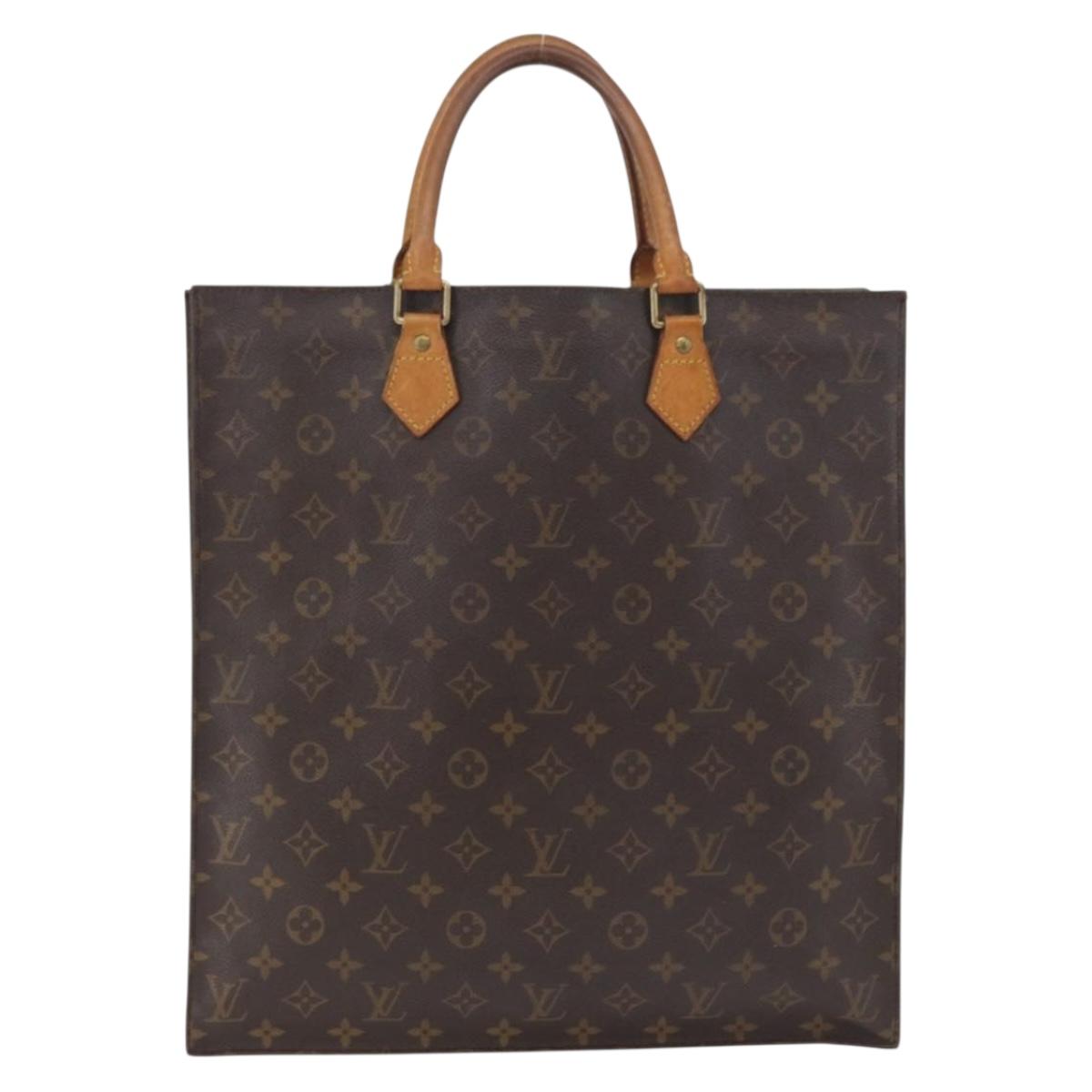 LOUIS VUITTON Monogram Sac Plat Hand Bag M51140 LV Auth BA13167