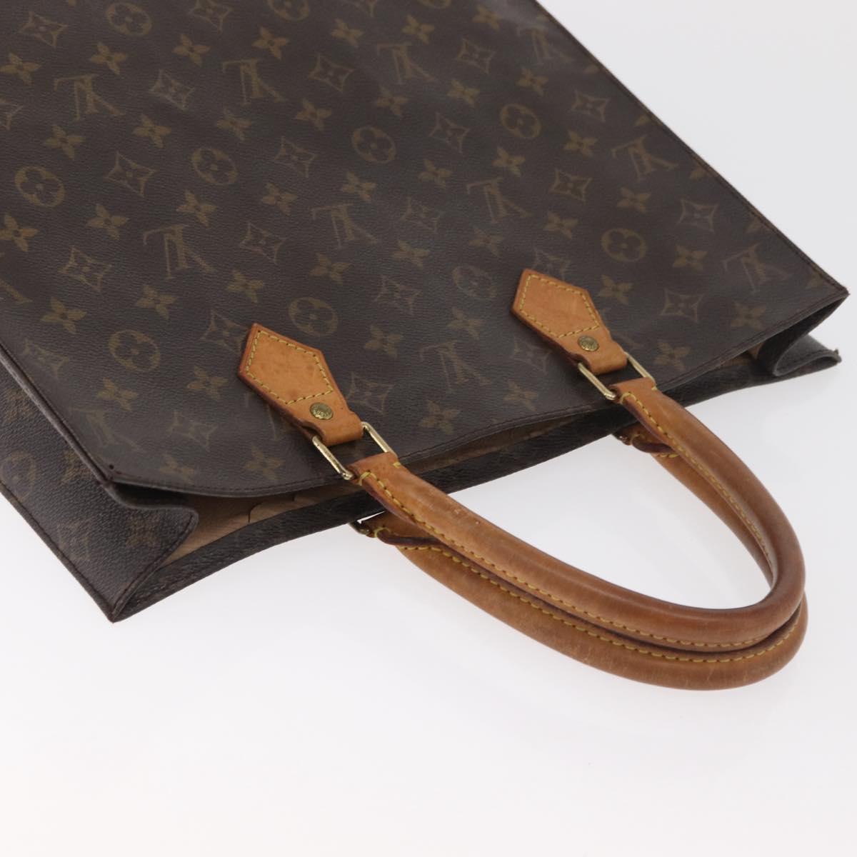 LOUIS VUITTON Monogram Sac Plat Hand Bag M51140 LV Auth BA13167