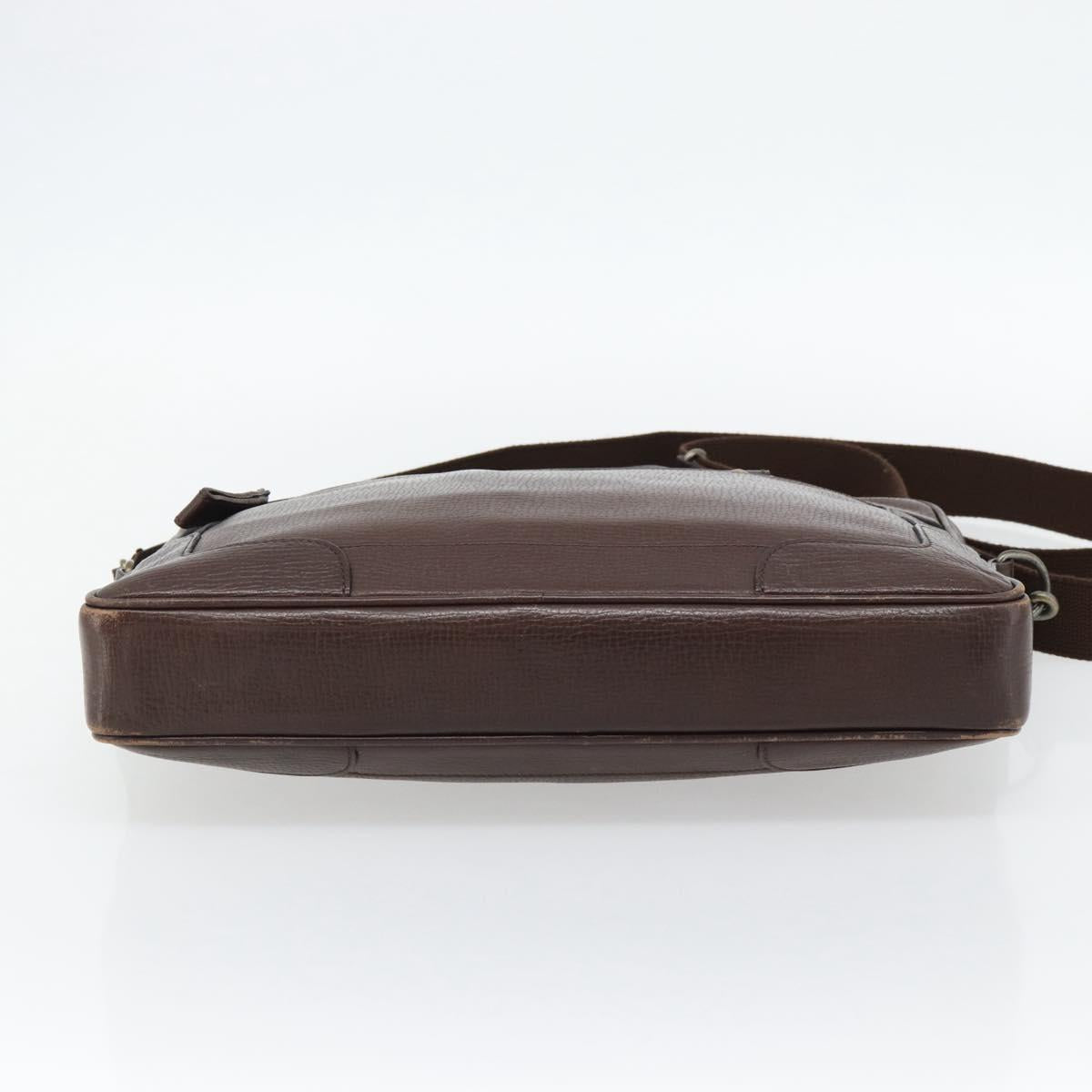 BURBERRY Hand Bag Leather 2way Brown Gold Auth BA13168