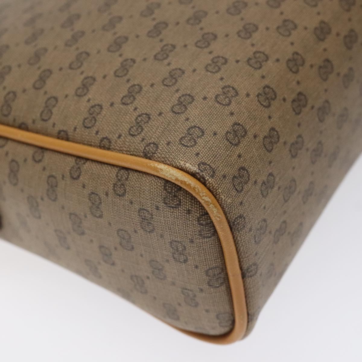 GUCCI Micro GG Supreme Shoulder Bag PVC Beige Gold 007 113 0014 Auth BA1317