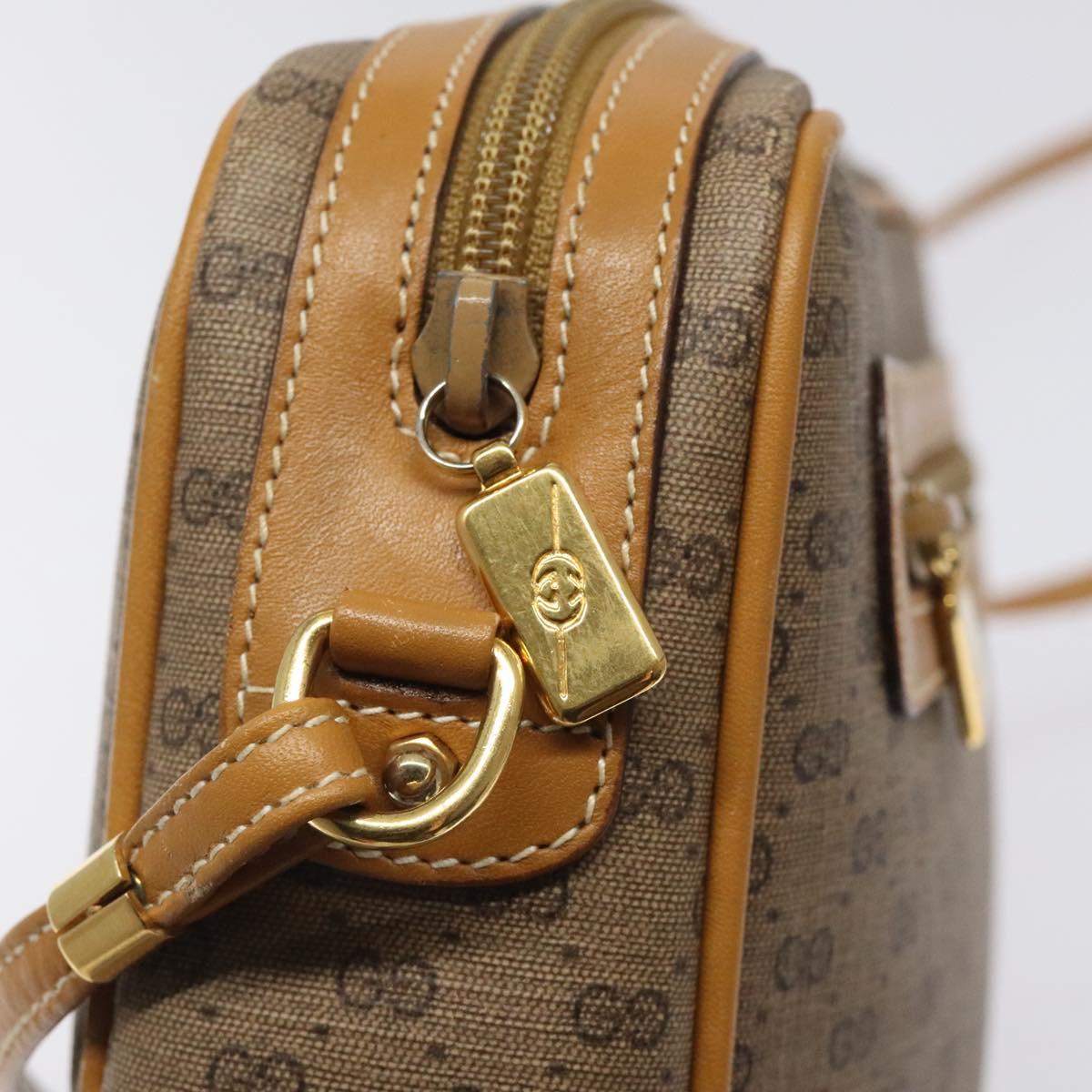 GUCCI Micro GG Supreme Shoulder Bag PVC Beige Gold 007 113 0014 Auth BA1317