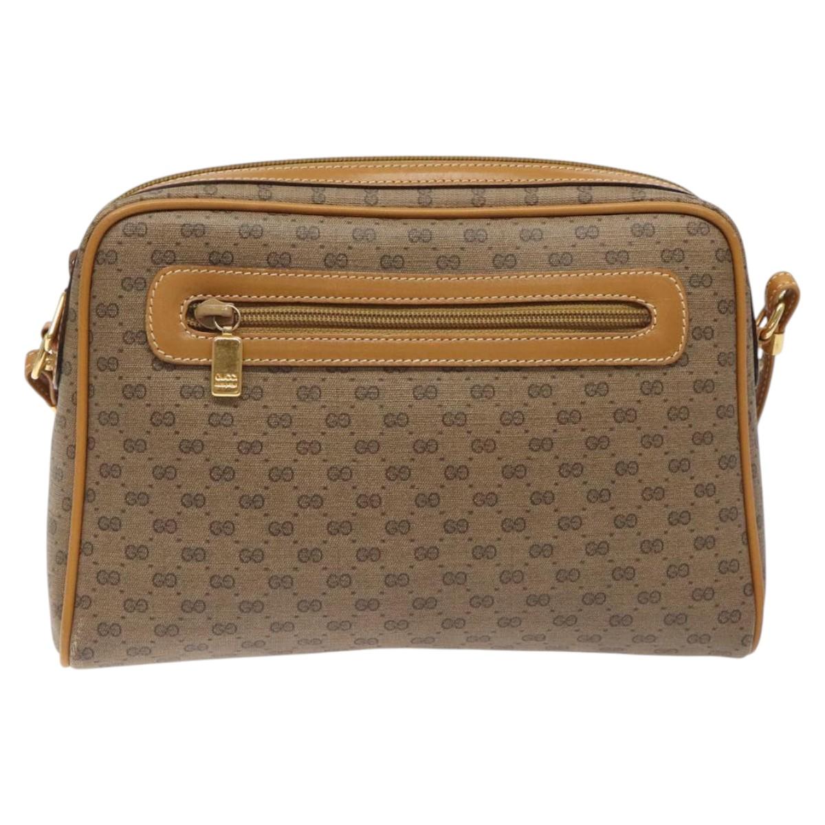 GUCCI Micro GG Supreme Shoulder Bag PVC Beige Gold 007 113 0014 Auth BA1317