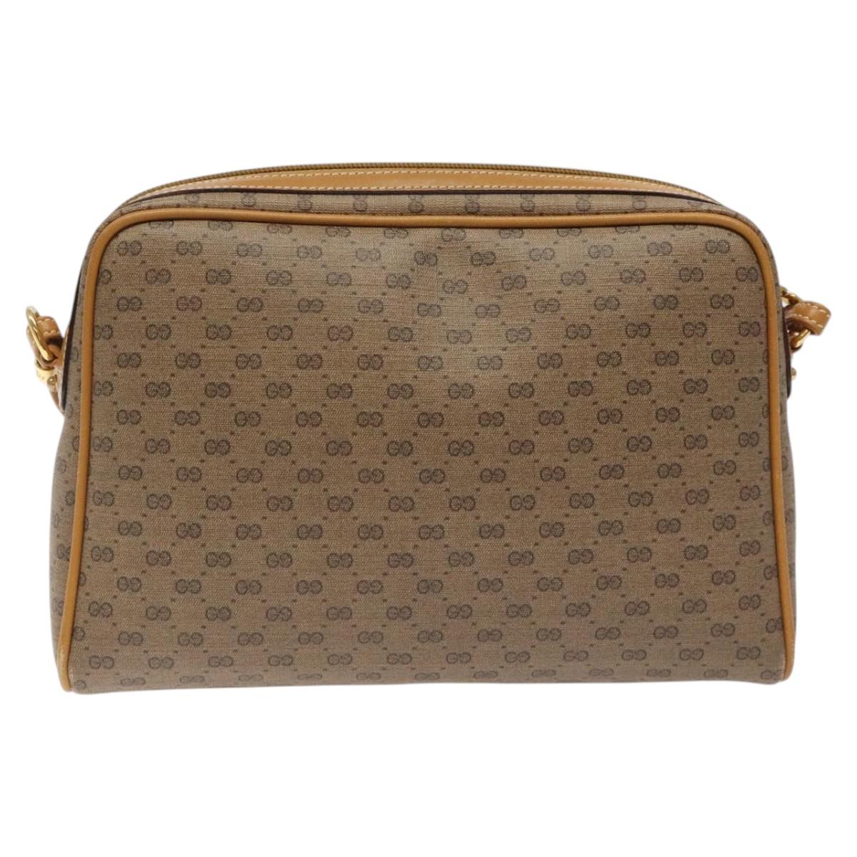 GUCCI Micro GG Supreme Shoulder Bag PVC Beige Gold 007 113 0014 Auth BA1317
