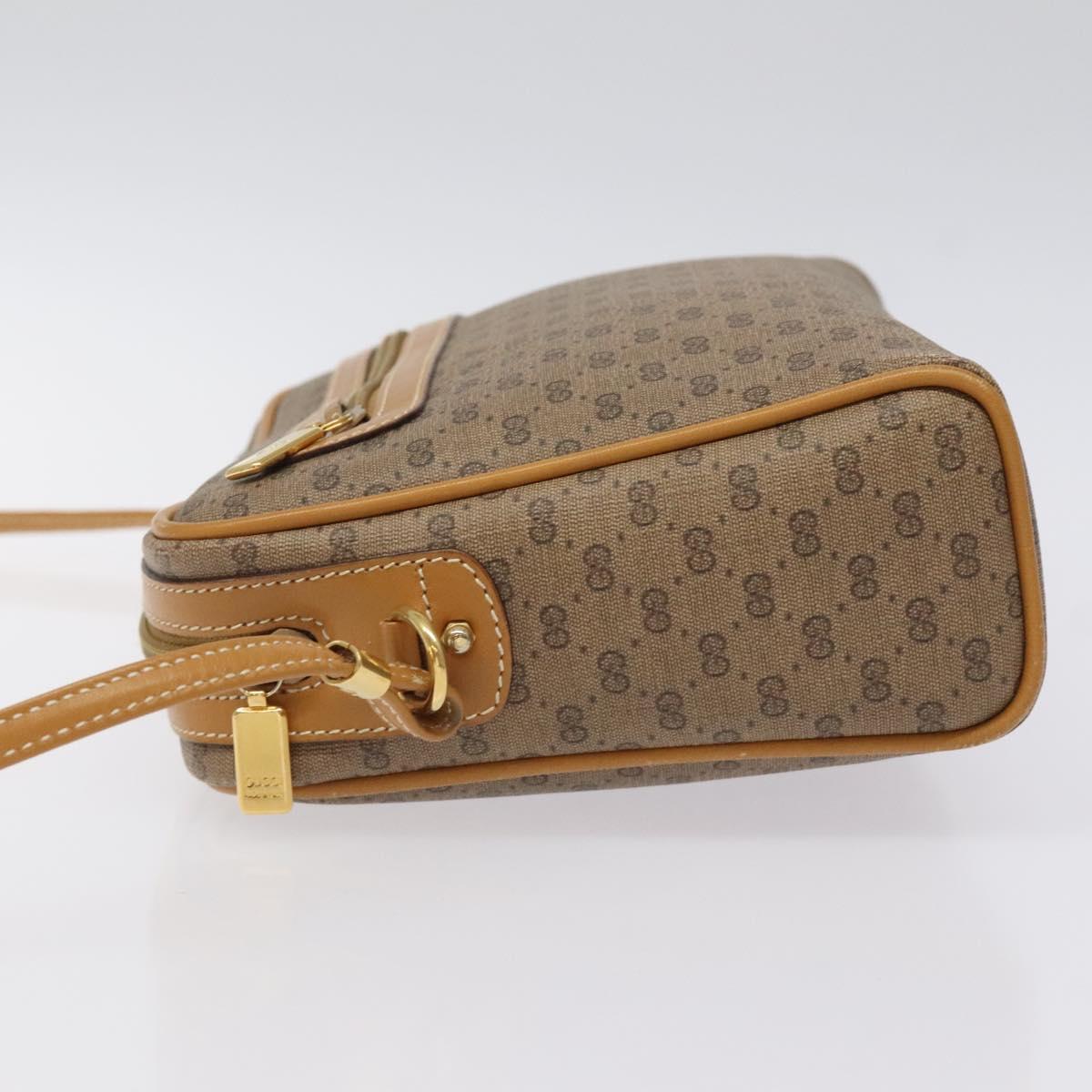 GUCCI Micro GG Supreme Shoulder Bag PVC Beige Gold 007 113 0014 Auth BA1317