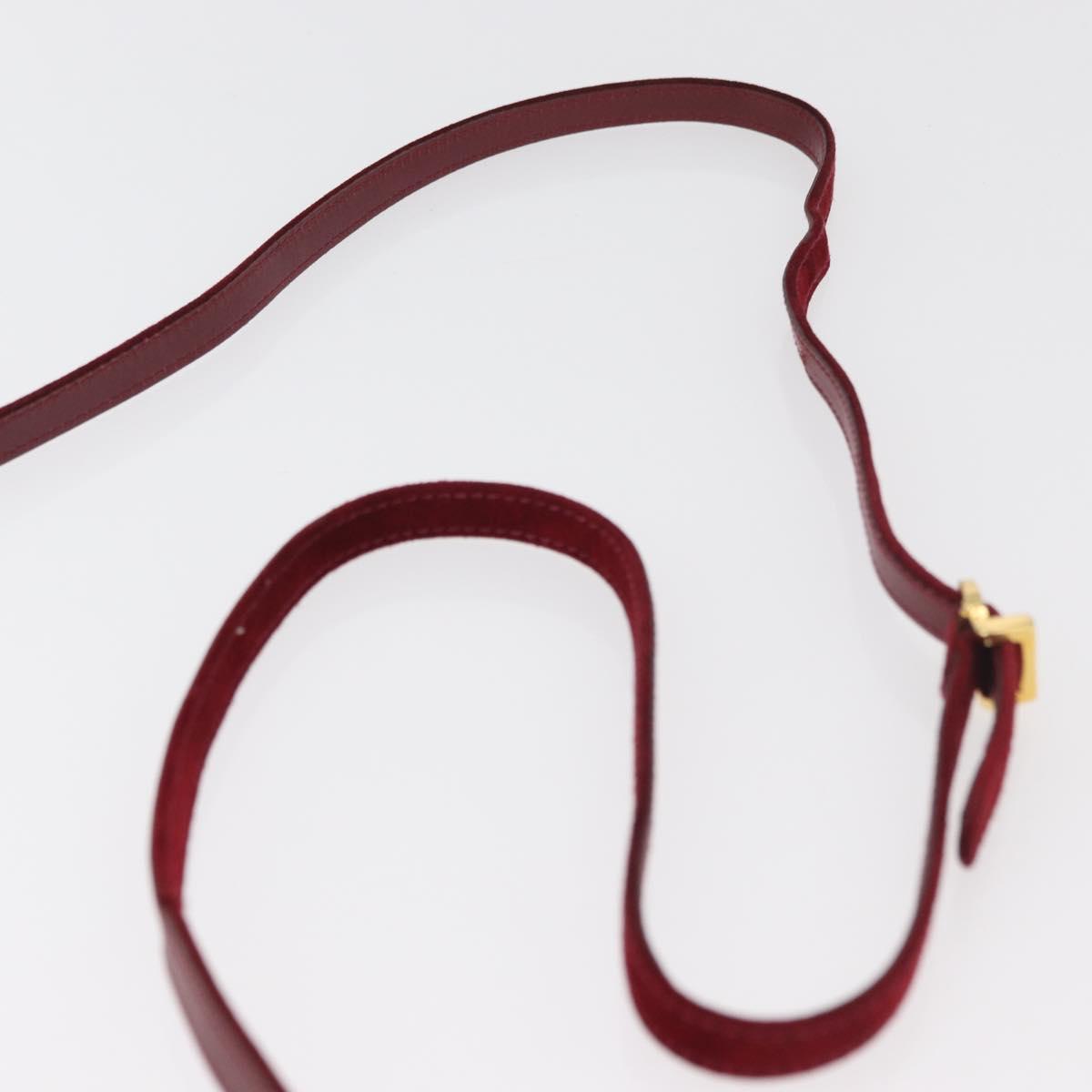 Salvatore Ferragamo Shoulder Bag Suede Red Gold Auth BA13170A