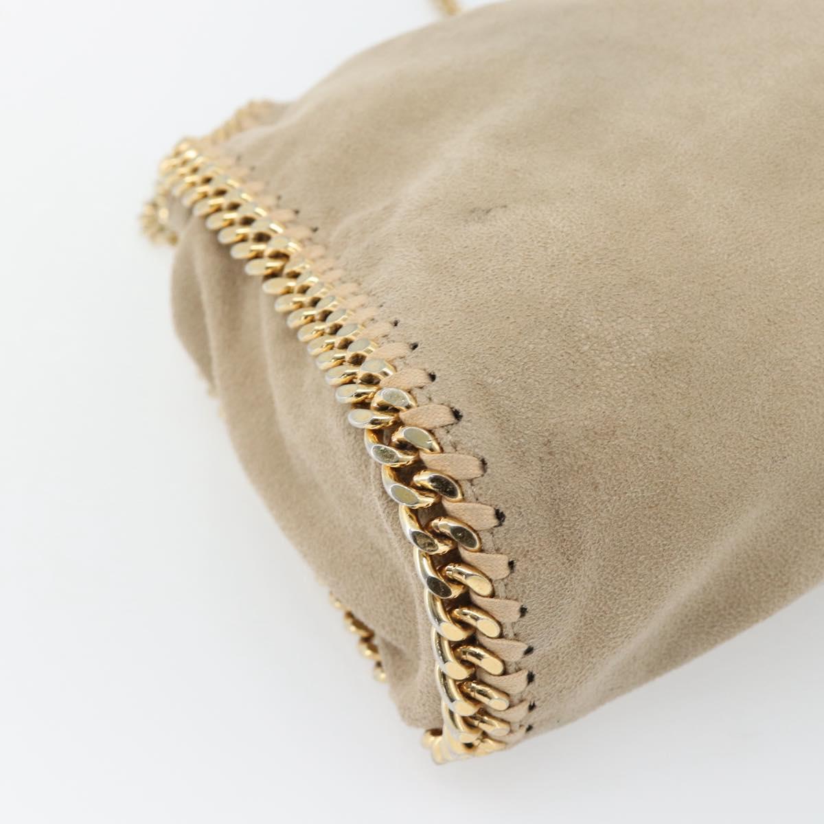 Stella MacCartney Chain Falabella Bag polyester 2way Beige Gold Auth BA13174A