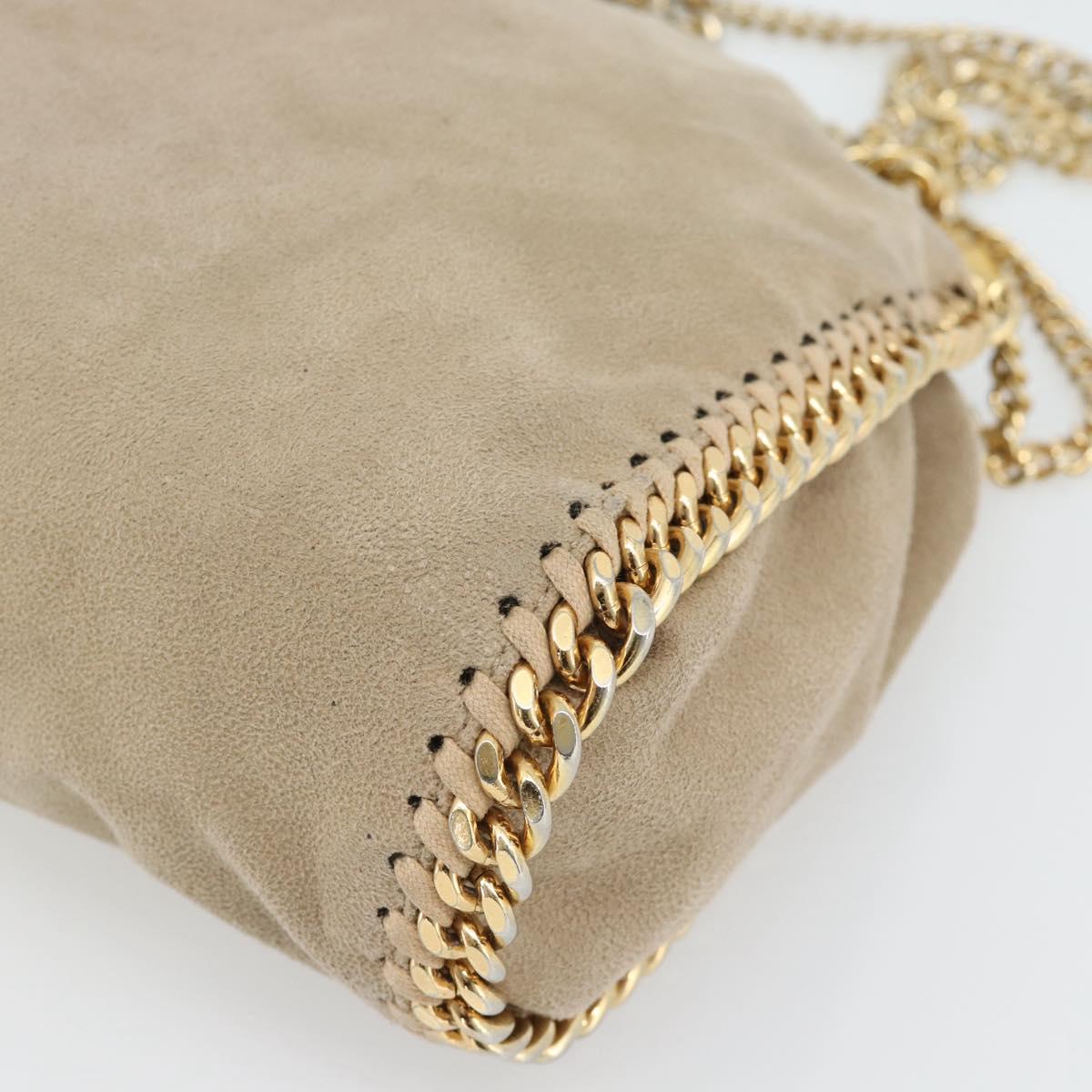 Stella MacCartney Chain Falabella Bag polyester 2way Beige Gold Auth BA13174A