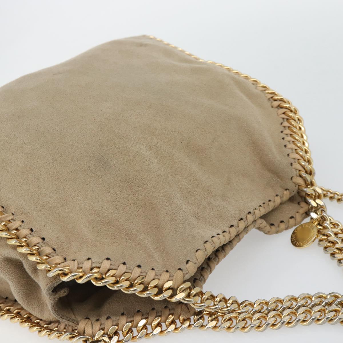 Stella MacCartney Chain Falabella Bag polyester 2way Beige Gold Auth BA13174A