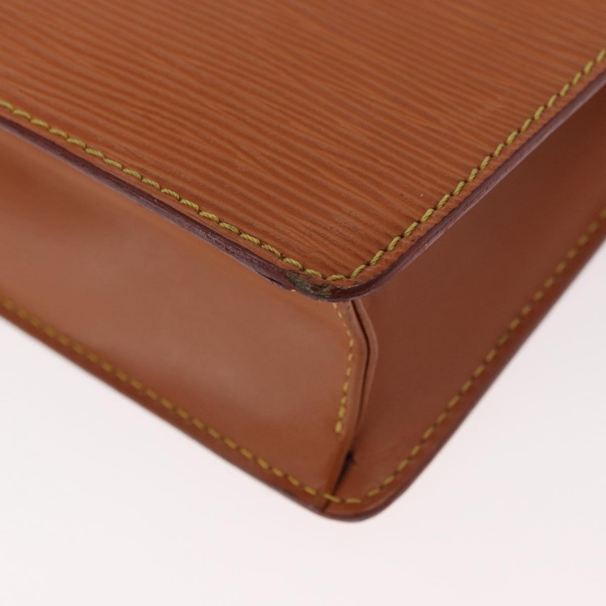 LOUIS VUITTON Epi Pochette Homme Clutch Bag Brown Zipangu M52528 Auth BA13179