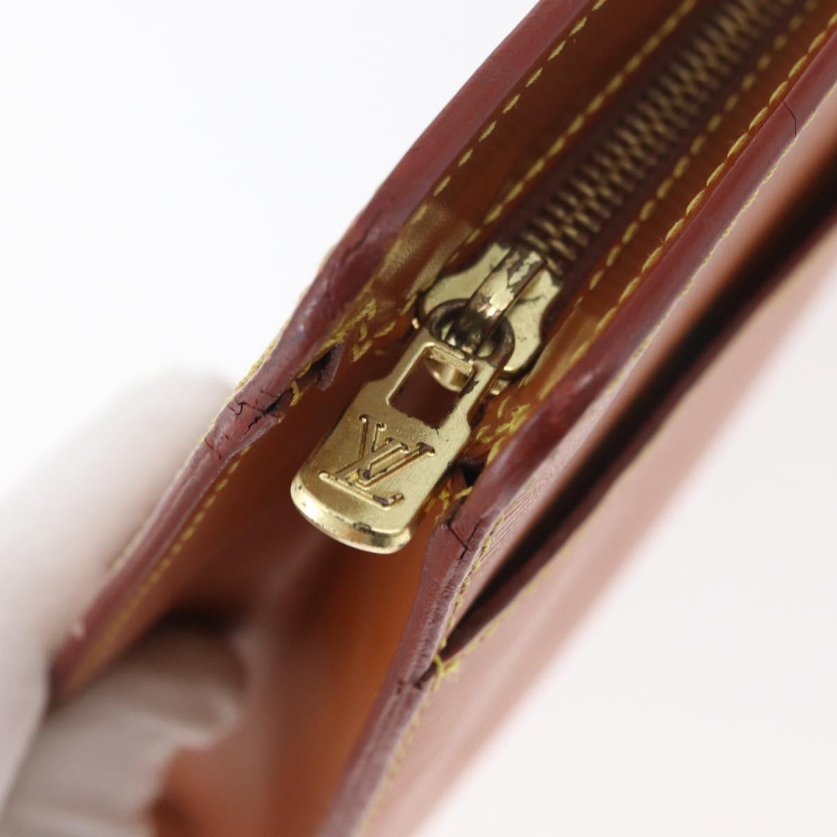 LOUIS VUITTON Epi Pochette Homme Clutch Bag Brown Zipangu M52528 Auth BA13179