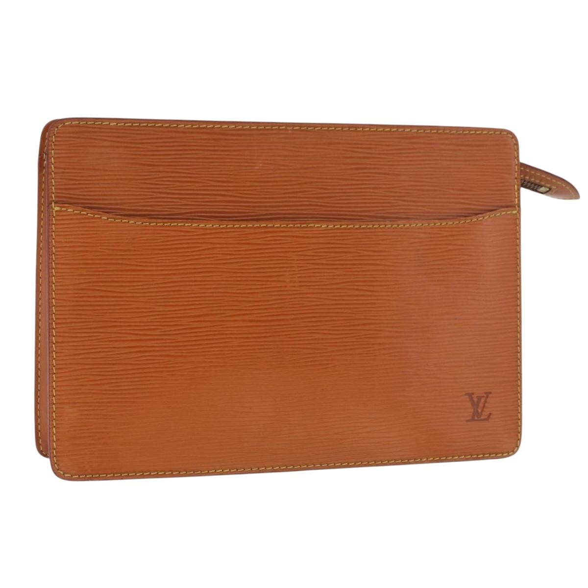 LOUIS VUITTON Epi Pochette Homme Clutch Bag Brown Zipangu M52528 Auth BA13179