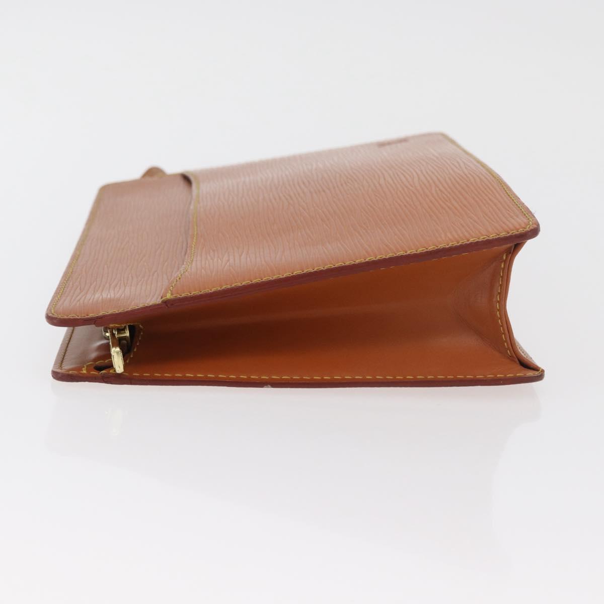 LOUIS VUITTON Epi Pochette Homme Clutch Bag Brown Zipangu M52528 Auth BA13179
